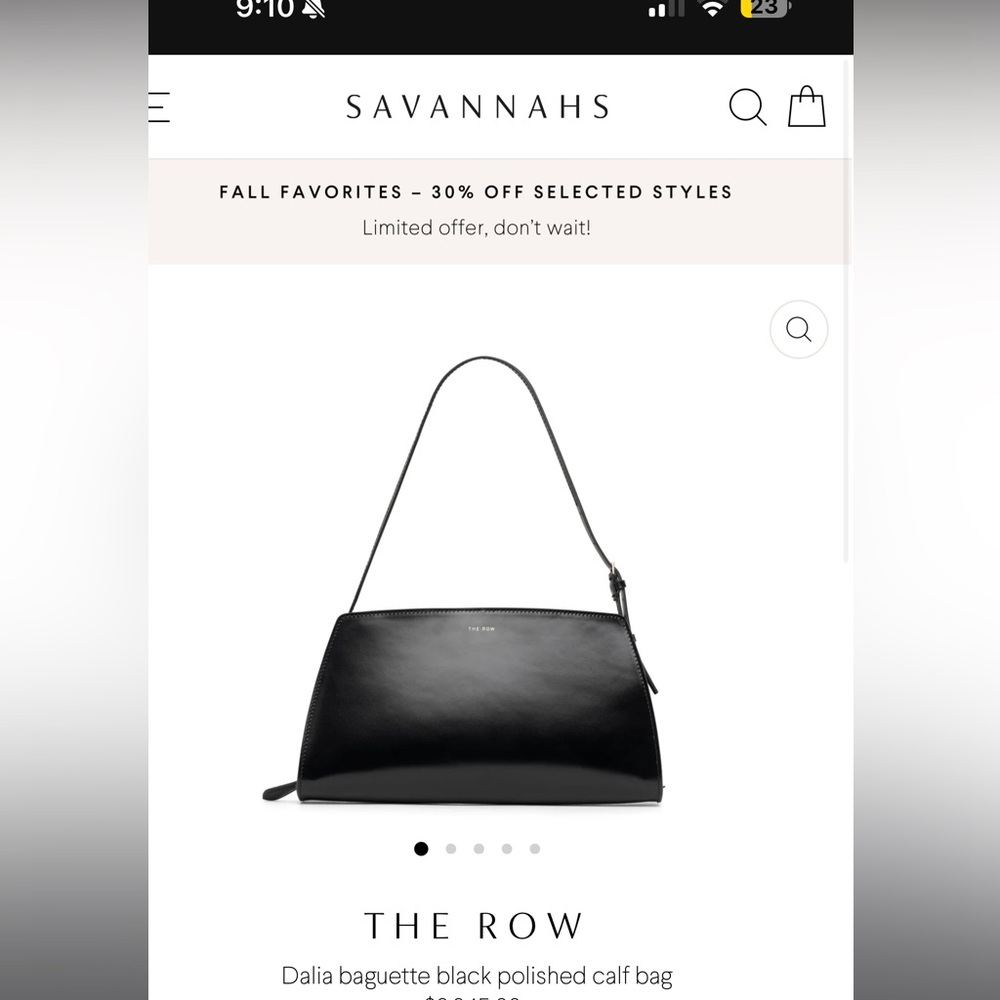 The Row Black Polished Shoulder Bag